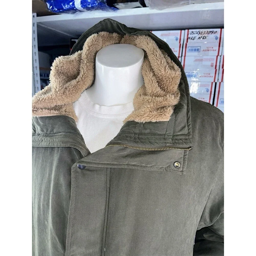 Valman Japanese Jacket Men's XXL Green Prairie Dawn Hooded Parka Sherpa Lined